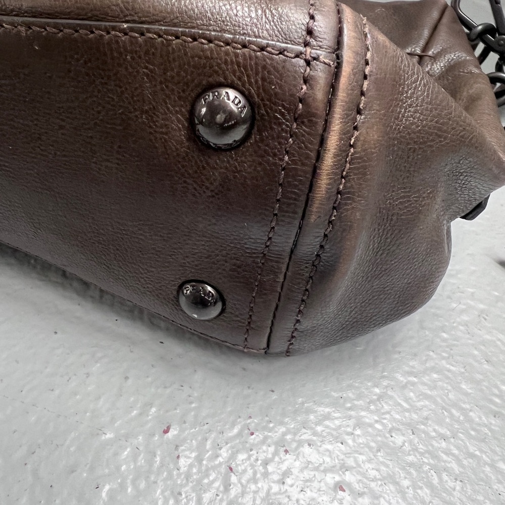 Prada Dark Brown Leather Crossbody Bag - calfskin - Picture 12 of 13